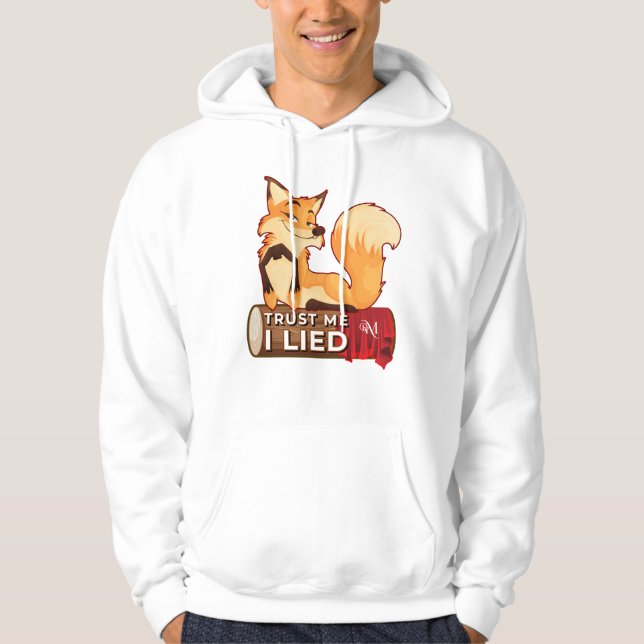 Pullover Hoodie: Lita på mig (vit) Hoodie (Framsida)