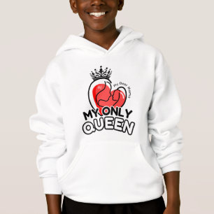 Pullover Hoodie : Min enda drottning (vit) T Shirt