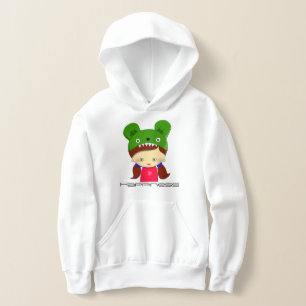 Pullover White Graphic Hoodie for Girls T Shirt