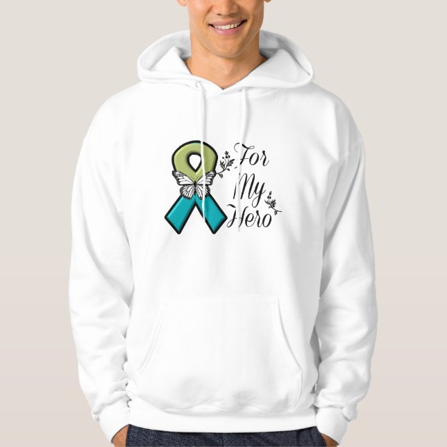 Pulmonary Fibrosis för min hjälte Sweatshirt Med Luva (Framsida)