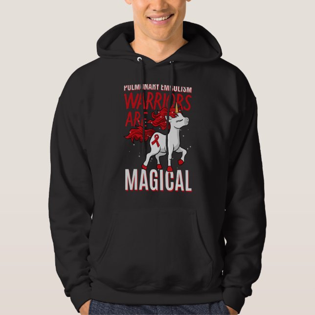 Pulmonell Embolism Awareness Warrior PE Unicorn Lo Hoodie (Framsida)