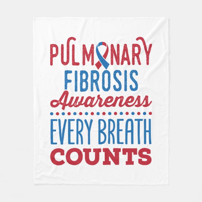 Pulmonell fibros - medvetenhet varje utandningsräk fleecefilt (Framsidan)