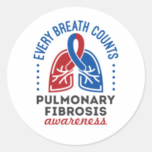 Pulmonell fibros - medvetenhet varje utandningsräk runt klistermärke