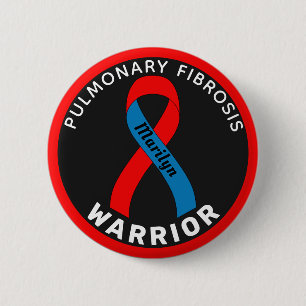 Pulmonell fibros Warrior Ribbon Black Button Knapp