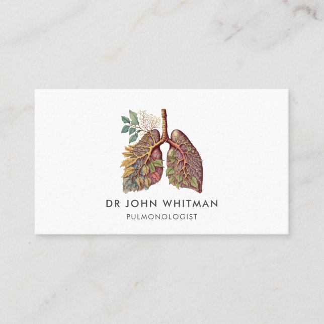 Pulmonolog Doktor Lung Anatomy Visitkort (Framsida)