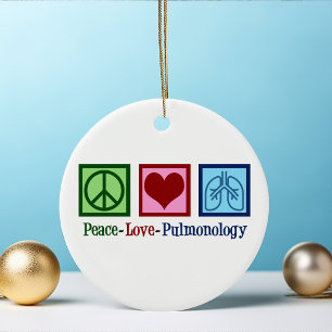 Pulmonolog Peace Kärlek Pulmonology Jul Julgransprydnad Keramik