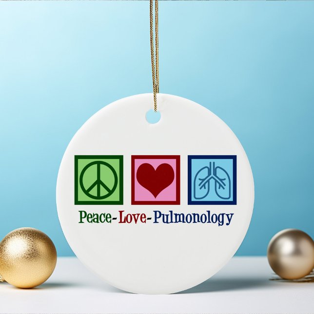 Pulmonolog Peace Kärlek Pulmonology Jul Julgransprydnad Keramik (Skapare uppladdad)