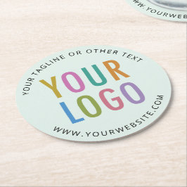 Pulpboard Paper Coasters Företagets logotyp Ljusgr Underlägg Papper Rund