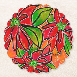 Pulpboard "Poinsettia" Underlägg Papper