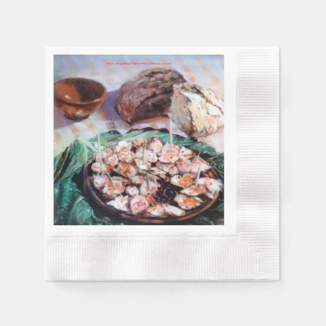 Pulpo a la gallega pappersservett (Framsidan)