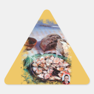 Pulpo a la gallega/Polbo á feira/Galicien octopus Triangelformat Klistermärke