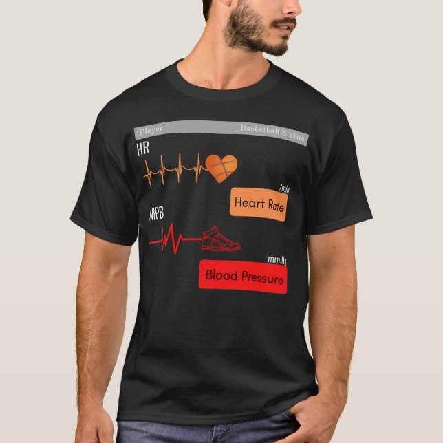 Pulse Basketballfavorit Basketball Stil. T Shirt (Framsida)