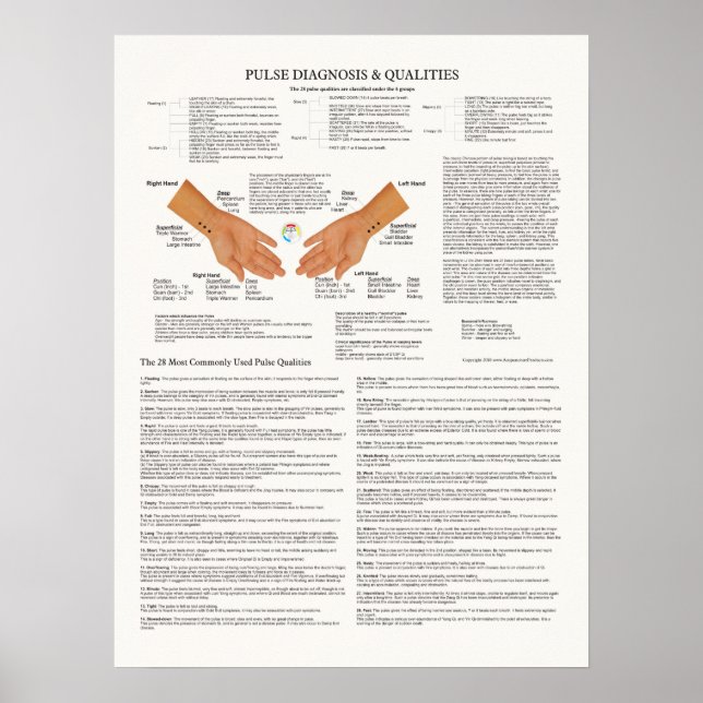 Pulse Diagnosis Acupuncture Diagram Poster (Framsidan)