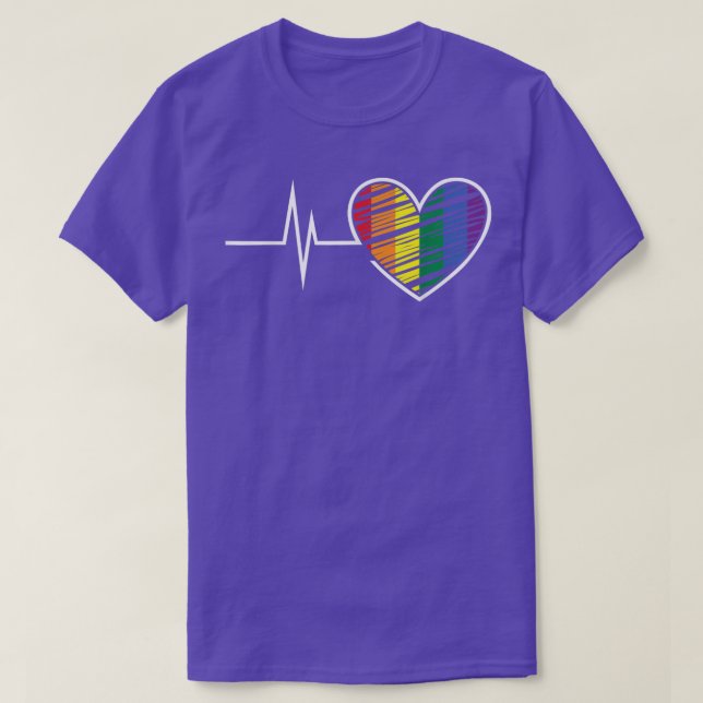 Pulse Heartslag Rainbow Gay pride LGBTQ HBT-Pride T Shirt (Design framsida)