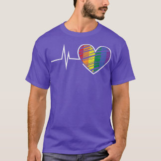 Pulse Heartslag Rainbow Gay pride LGBTQ HBT-Pride T Shirt