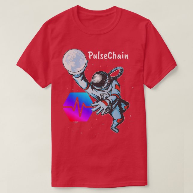Pulsechain Space Man Astronaut Dunk Crypto Cryptoc T Shirt (Design framsida)