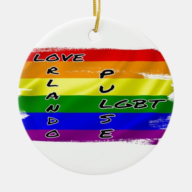 Pulsera LGBT-flaggaprydnaden Julgransprydnad Keramik (Framsidan)