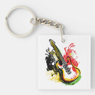 Pulserande Retro Groove: Elektrisk Gitarr Splash