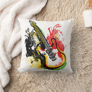 Pulserande Retro Groove: Elektrisk Gitarr Splash Kudde