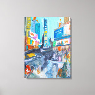 Pulserande stadslandskap Times Square Canvastryck