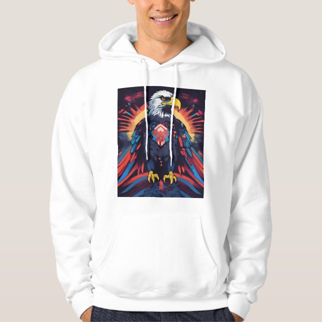 pulserande t-shirt-design med en amerikansk örl hoodie (Framsida)