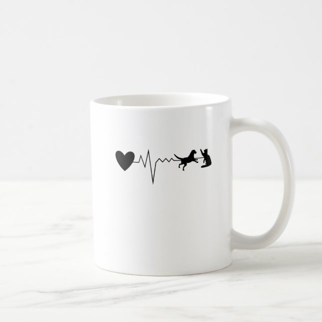Pulserar det veterinär- hjärtslaget för veten kaffemugg (Höger)