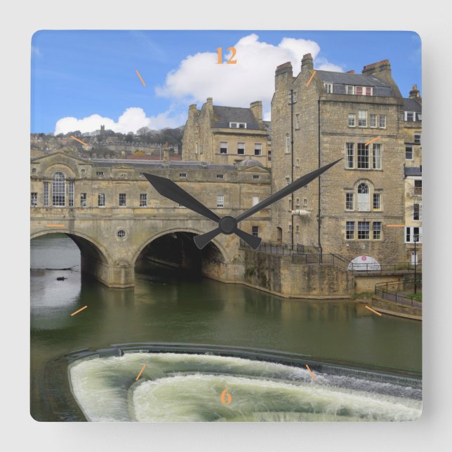 Pulteney Bridge, Bath. Fyrkantig Klocka (Framsida)