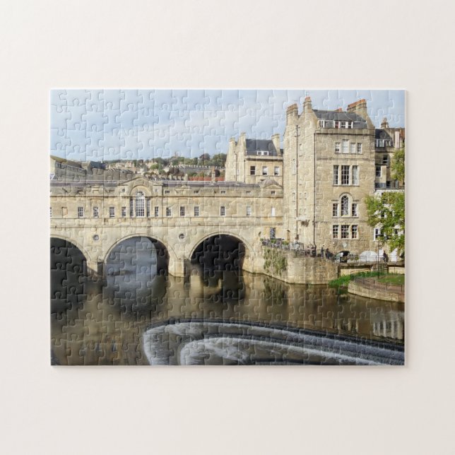 Pulteney Bridge och River Avon, Bath, England Pussel (Horisontell)