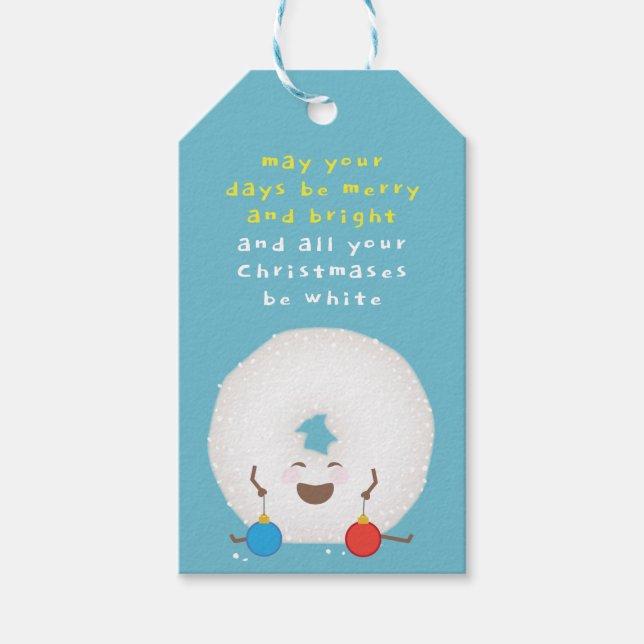 Pulver av socker Donut-jul Presentetikett (Framsidan)