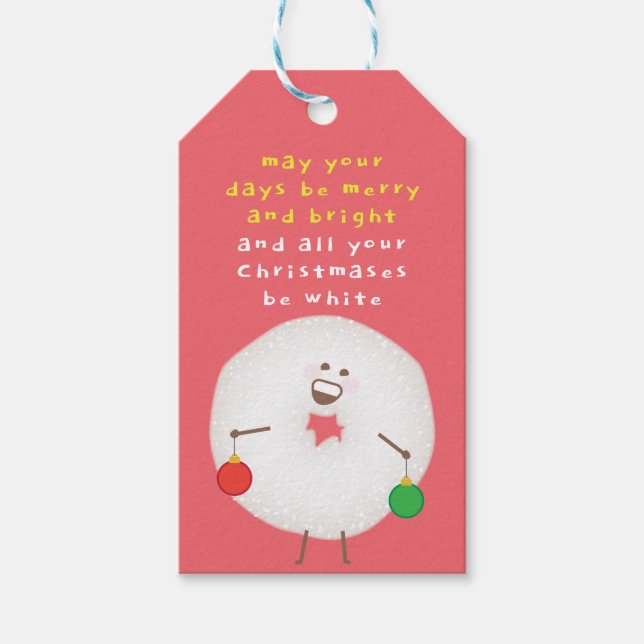 Pulver av socker Donut-jul Presentetikett (Framsidan)