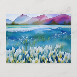 Pulver, blommor, vykort för postkorsning