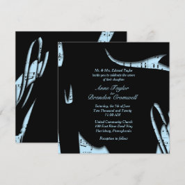 Pulver Blue Abstrakt Music Wedding-inbjudan Inbjudningar