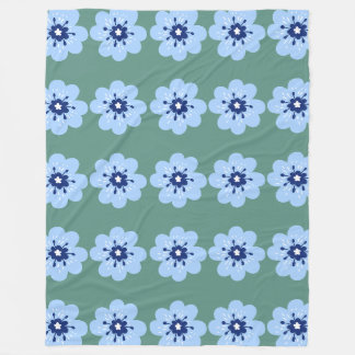 Pulver Blue-Blommönster Fleecefilt