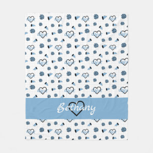 Pulver Blue Cheer Hearts, Pom Poms, Megafone Fleecefilt