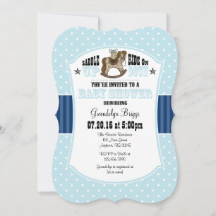 Pulver Blue Cowboy Baby Shower-inbjudan Inbjudningar