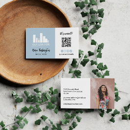 Pulver Blue Din Logotyp QR-kod Foto Social Media Visitkort