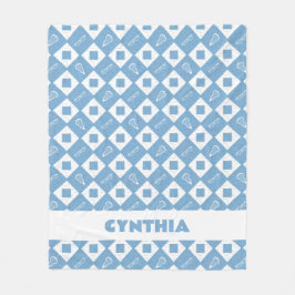 Pulver Blue Lacrosse Argyle Mönster Fleecefilt