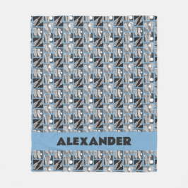 Pulver Blue Lacrosse Blocks of Sticks and Bollar Fleecefilt