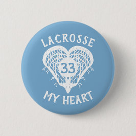 Pulver Blue Lacrosse My Heart Button Knapp