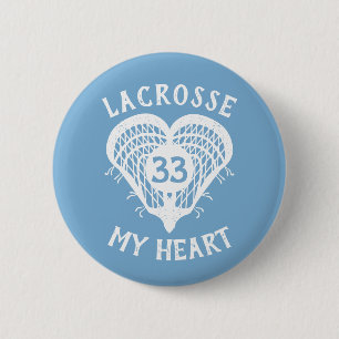 Pulver Blue Lacrosse My Heart Button Knapp
