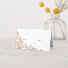 Pulver Blue Land Fält Bröllop Placeringskort