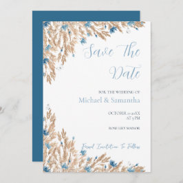 Pulver Blue Land Fält Bröllop Spara Datumet