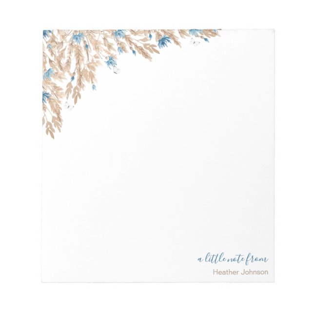 Pulver Blue Maj Flower Fält Anpassningsbar Anteckningsblock (Framsida)