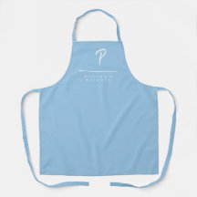 Pulver Blue Monogrammed Apron