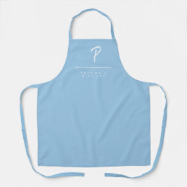 Pulver Blue Monogrammed Apron