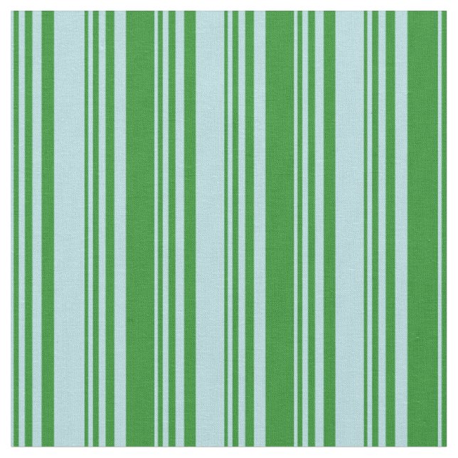 Pulver Blue och Forest Grönt Färgad Linjer Tyg (Närbild)
