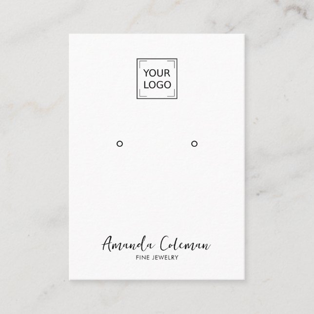 Pulver Blue PLAIN SIGNATURE EARRING JEWELRY LOGO Visitkort (Framsida)