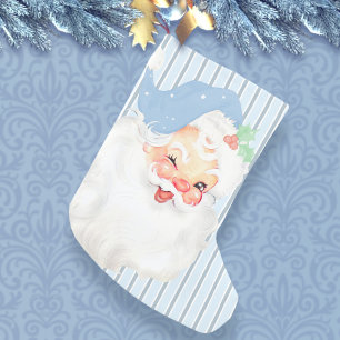  Pulver Blue Vintage Santa Wink-julklapp Liten Julstrumpa