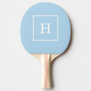 Pulver Blue White Framed Initial Monogram Pingisracket
