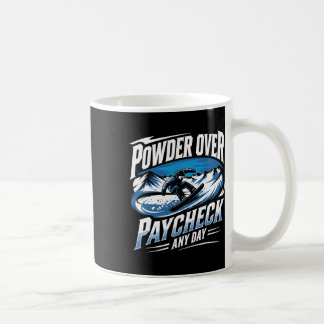 Pulver över betalkontroll varje dag, snurrande vin kaffemugg